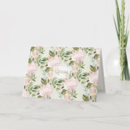 Peony Watercolor Personalisiert Stationierungskart Karte