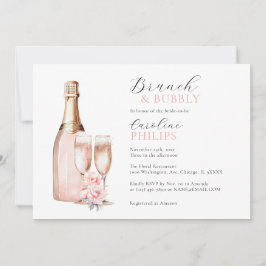 Peonys Blush Pink Brunch & Bubbly BRAUTPARTY Einladung