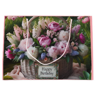 Peonys und Hyacinths zum Geburtstag von Natasha Us Große Geschenktüte