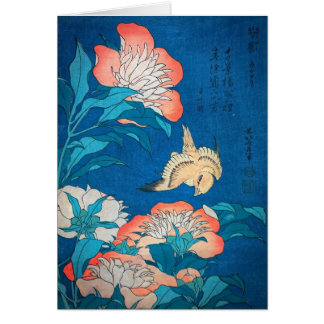 Peonys und kanarische japanische Kunst von Hokusai