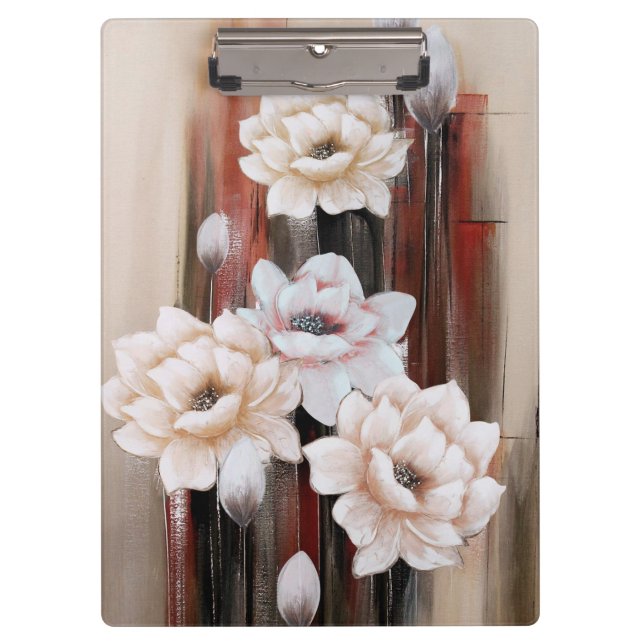 Peonys und Paint-Spritzer Klemmbrett (Vorderseite)