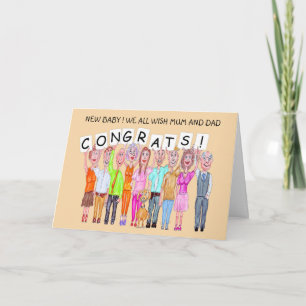 People Cartoon New baby gratuliert Karte