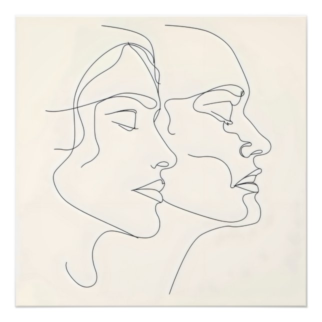 People Line Art Fotodruck (Vorne)