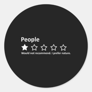 People Review 1 Stern Bewertung Ich bevorzuge Natu Runder Aufkleber