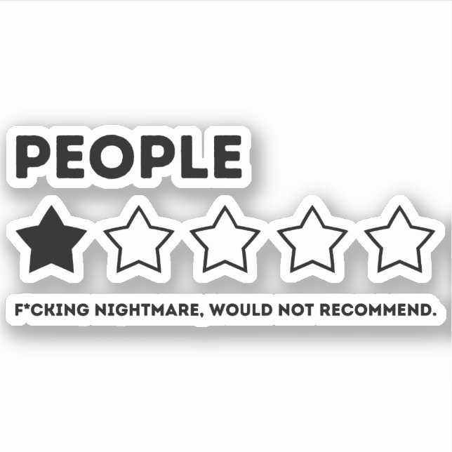 People Review, One Star würde nicht empfehlen Aufkleber (Vorderseite)