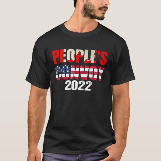 People's Convoy 2022 I Support Truckers Freedom Co T-Shirt (Vorderseite)