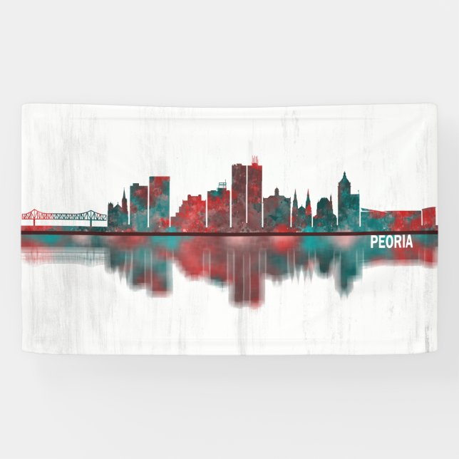 Peoria Illinois Skyline Banner (Horizontal)