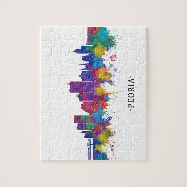 Peoria Illinois Skyline Puzzle (Vertikal)