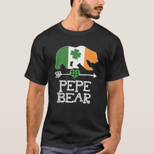Pepe Bear St Patricks Day Irish Green Kariert Fami T-Shirt