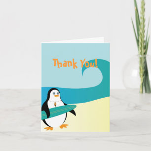 Pepe Surfer Penguin Thank You Card Dankeskarte