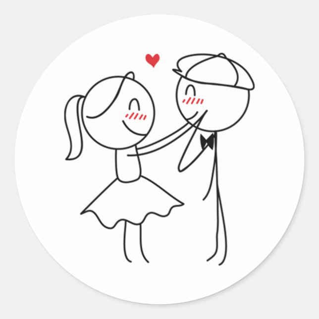 Pepe und Lulu Runder Aufkleber (Vorderseite)