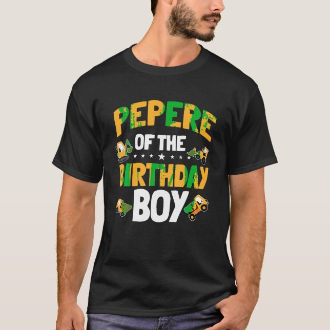 Pepere of the Birthday Boy Construction Worker Bda T-Shirt (Vorderseite)