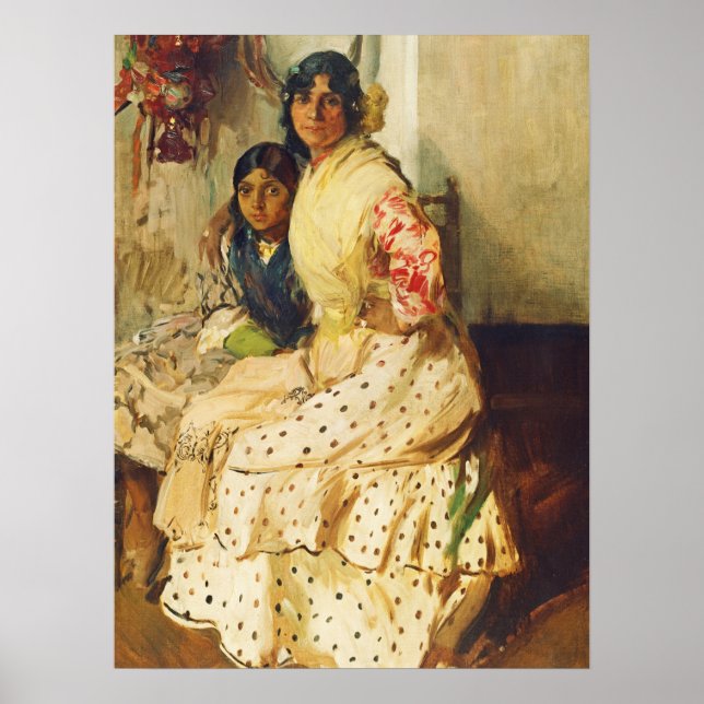 Pepilla und ihre Tochter, Joaquín Sorolla  Poster (Vorne)
