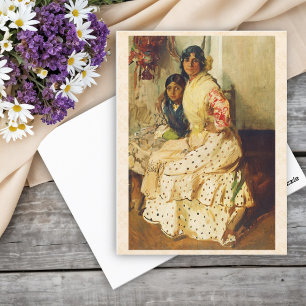 Pepilla und ihre Tochter Joaquín Sorolla Postkarte