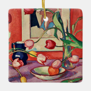 Peploe - Tulips, der blaue Jug Keramikornament