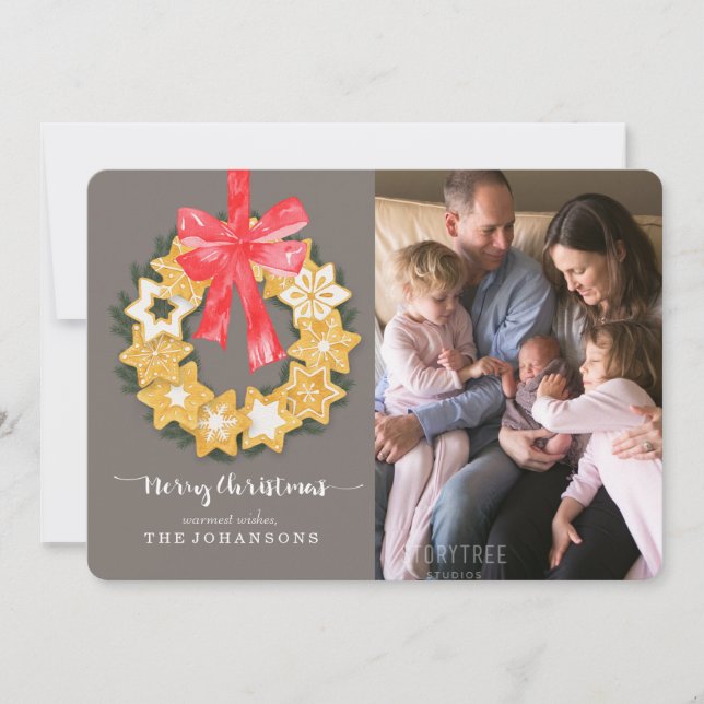 Pepparkakor Weihnachts-Foto Feiertagskarte (Vorderseite)