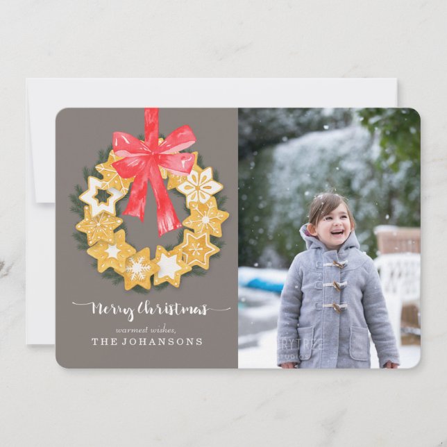 Pepparkakor Weihnachts-Foto Feiertagskarte (Vorderseite)