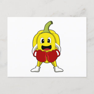 Pepper als Boxer mit Boxhandschuhen Postkarte