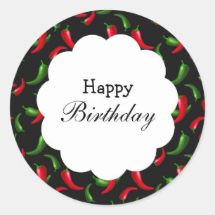 Pepper-Aufkleber mit rotem und grünem Chili Runder Aufkleber