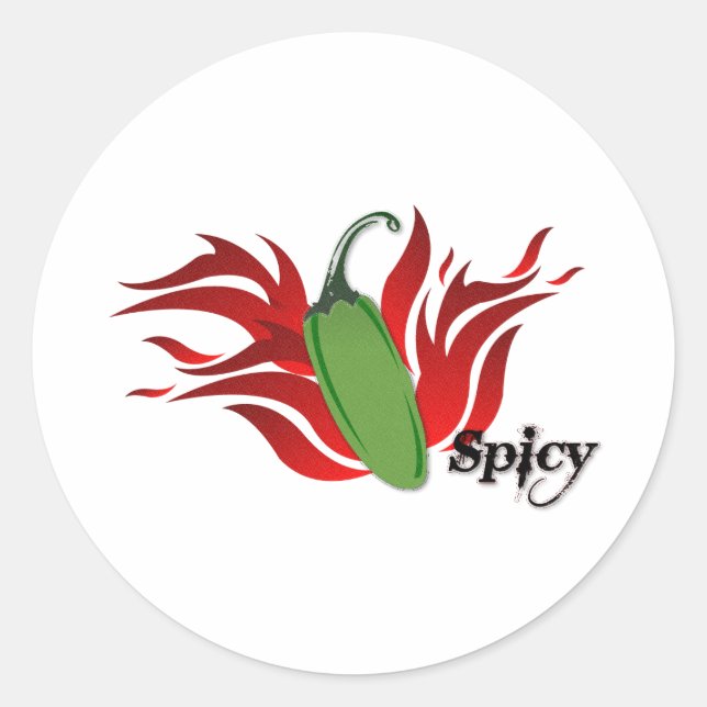 Pepper-Design für grünen Chili Runder Aufkleber (Vorderseite)