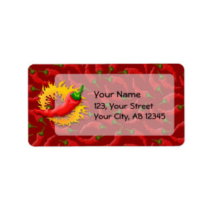 Pepper mit Flamme Adressaufkleber