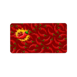 Pepper mit Flamme Adressaufkleber