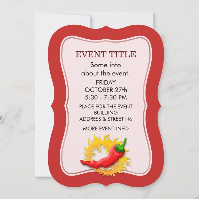 Pepper mit Flamme Einladung (Rückseite)