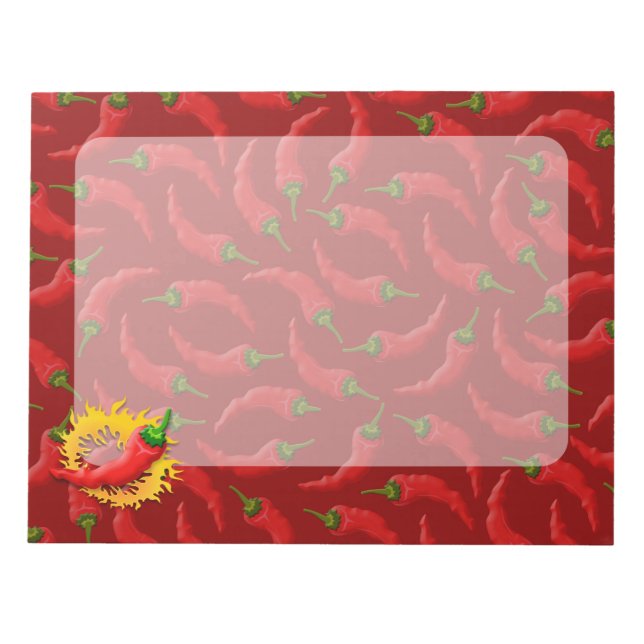 Pepper mit Flamme Notizblock (Vorderseite)