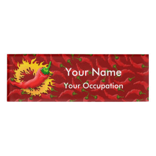 Pepper mit Flammennamenkennzeichen Namenschild