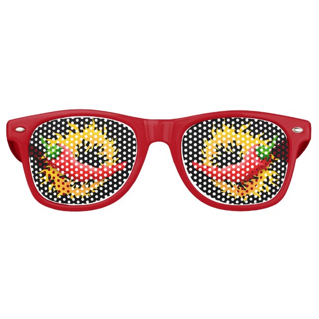 Pepper mit Flammenrückstrahler-Sonnenbrille Partybrille (Vorderseite)