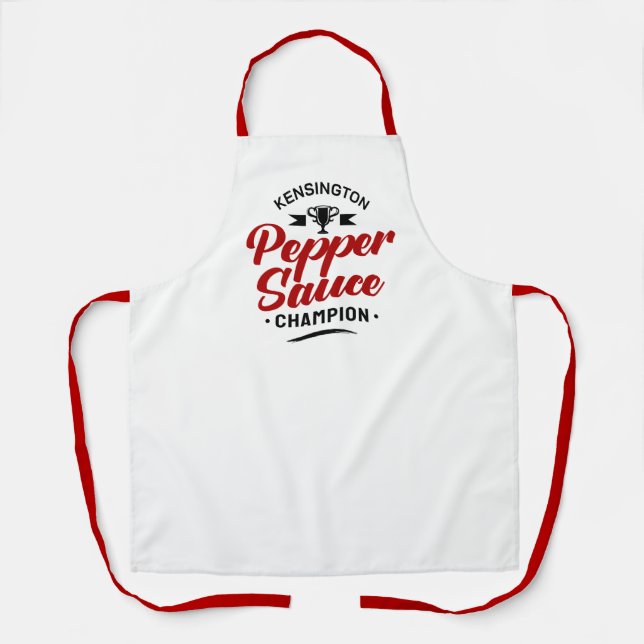 PEPPER SAUCE CHAMPION Weiß Schürze (Vorderseite)