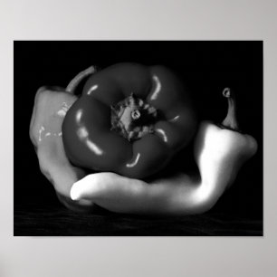 Pepper Trio Nah Schwarz-Weiß-Fotografie Poster