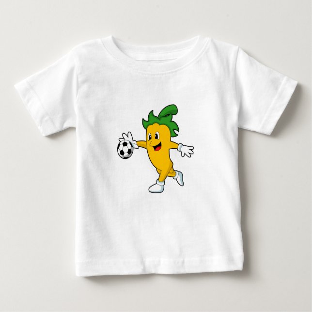 Pepper Vegan als Fußballspieler mit Fußball.PNG Baby T-shirt (Vorderseite)