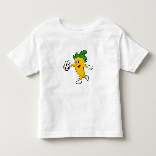 Pepper Vegan als Fußballspieler mit Fußball.PNG Kleinkind T-shirt (Vorderseite)