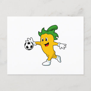 Pepper Vegan als Fußballspieler mit Fußball.PNG Postkarte