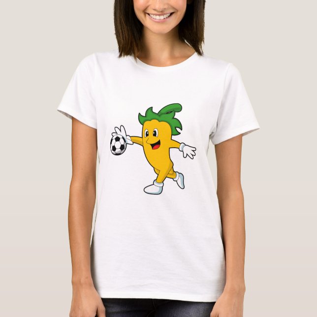 Pepper Vegan als Fußballspieler mit Fußball.PNG T-Shirt (Vorderseite)