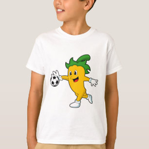 Pepper Vegan als Fußballspieler mit Fußball.PNG T-Shirt