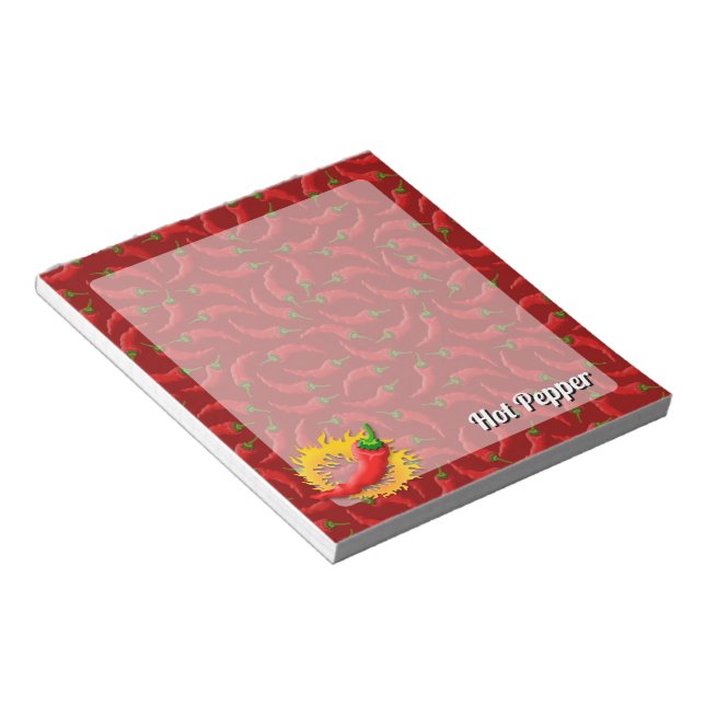 Pepper with Flame Notepad Notizblock (angewinkelt)