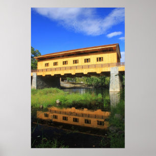 Pepperell MA New Covered Bridge River View Poster