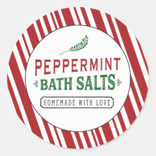 Peppermint Bath Salts Labels für kundenspezifische Runder Aufkleber