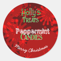 Peppermint Bonbons Weihnachtskleber Runder Aufkleber