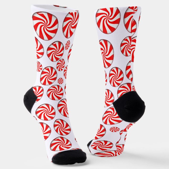 Peppermint Candies Weihnachten Socken (Gewinkelt)