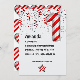 Peppermint Candy Cane Balloon 1. Weihnachten Einladung