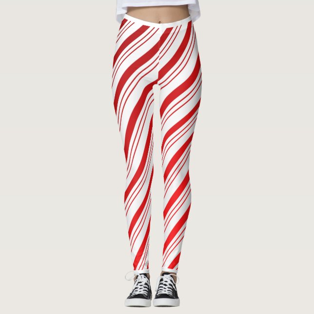 Peppermint Candy Cane Leggings (Vorderseite)