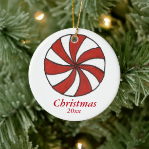 Peppermint Candy Cane Starlight Minze Weihnachten Keramikornament