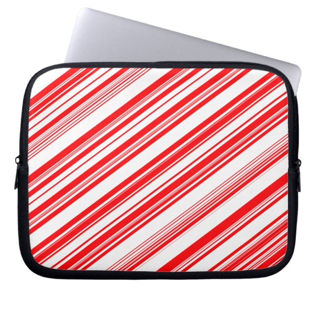 Peppermint Candy Cane Stripes Xmas Electronics Bag Laptopschutzhülle (Vorderseite)