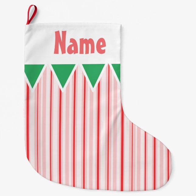 Peppermint/Candy Cane Weihnachten Strumpf Großer Weihnachtsstrumpf (Vorderseite)