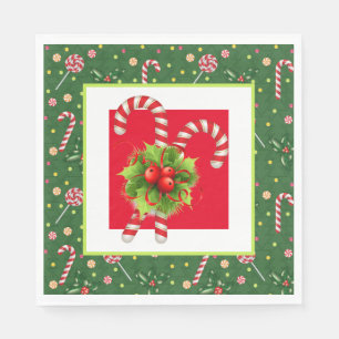 Peppermint Candy Canes Serviette