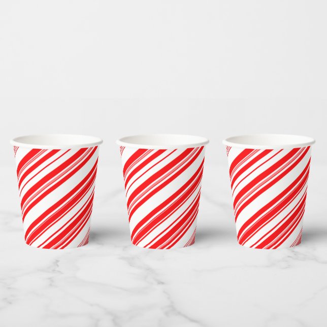 Peppermint Candy Canes Stripes Weihnachten Krawatt Pappbecher (Multi)