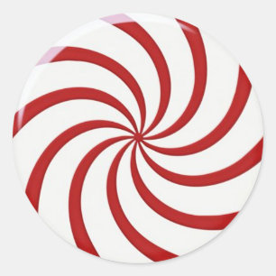 Peppermint Candy Christmas Classic Round Stick Runder Aufkleber
